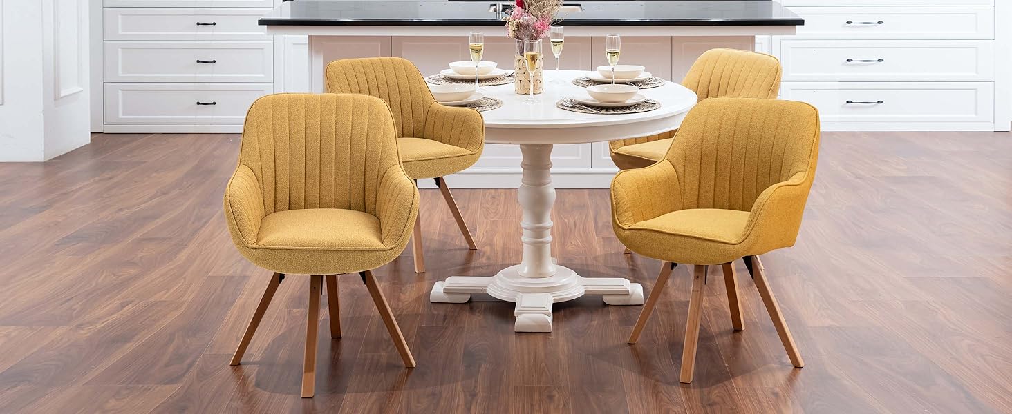 Крісло для їдальні Cosy - обертове, з підлокітниками, зелене, на дерев'яних ніжках