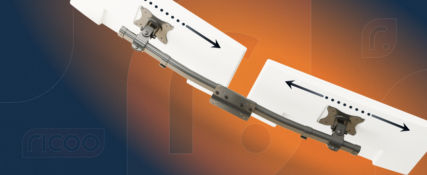 Підставка для монітора RICOO для 2 моніторів, Dual Monitor Arm TS3811, 17-27 дюймів, кріплення для комп'ютерів та ігрових моніторів