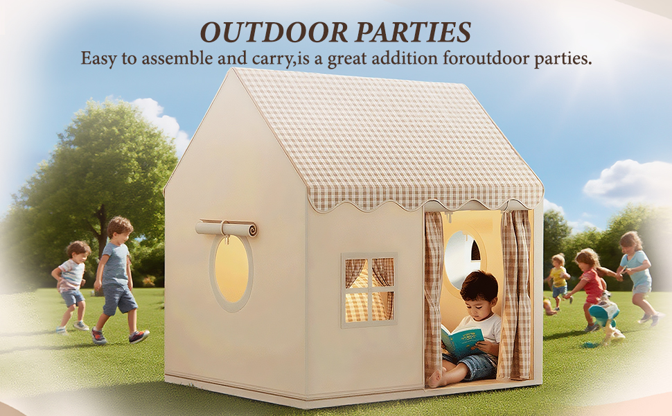 Дитячий намет-будиночок для гри в приміщенні (нейтральні кольори)