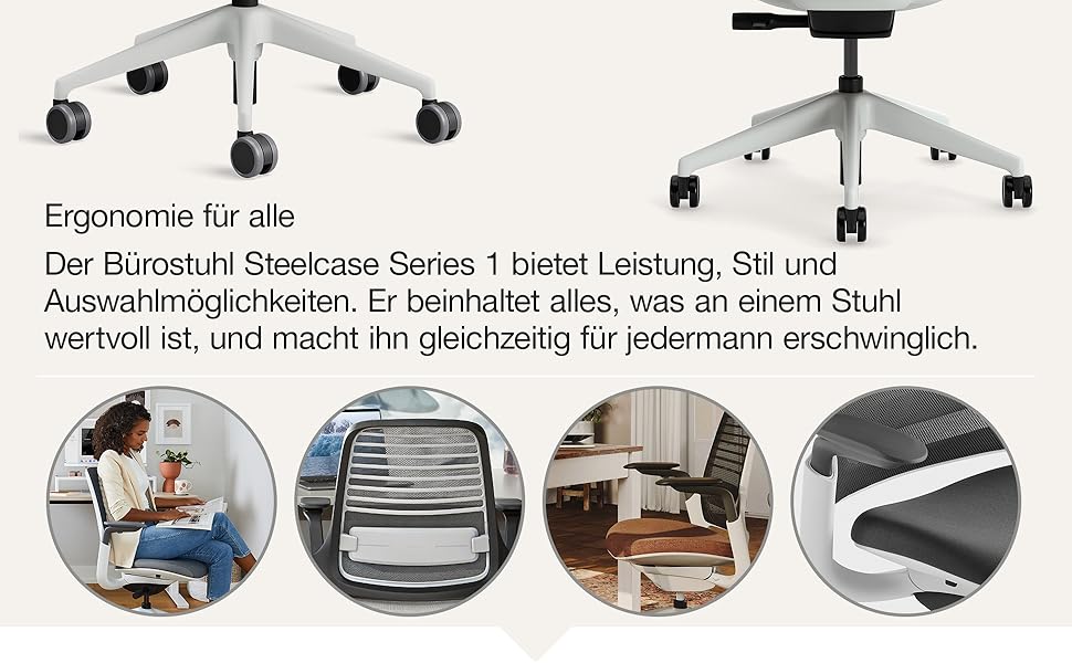 Офісний стілець Steelcase Series 1 з підтримкою спини LiveBack та 4D-підлокітниками, 66 x 64 x 92 см