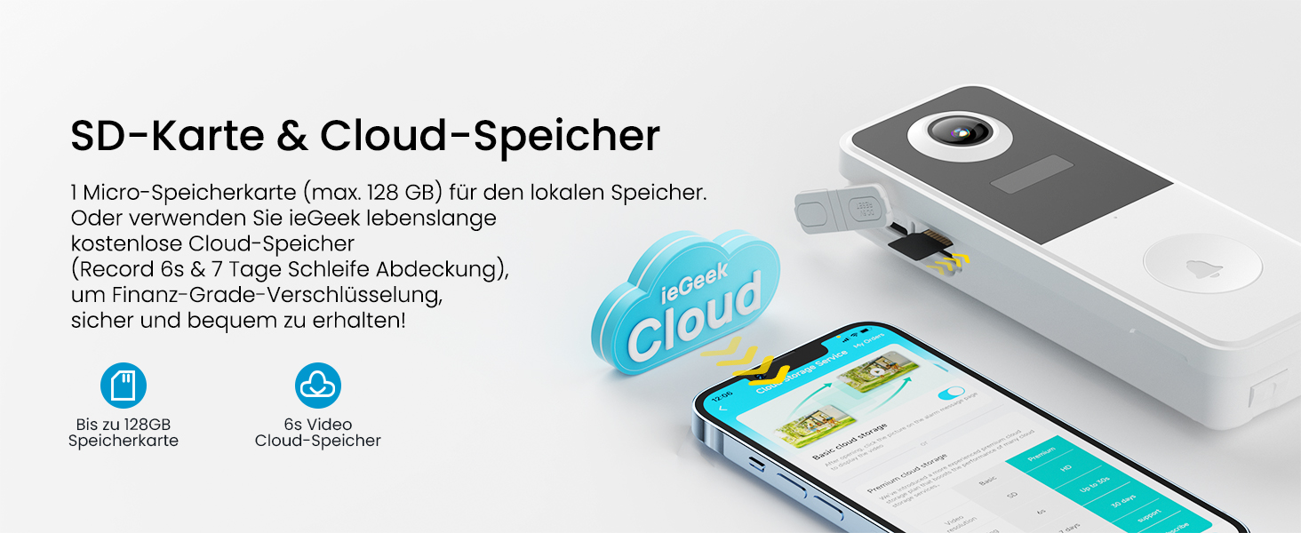 Відеодзвінок ieGeek з камерою 180° Fisheye, 2K 3MP, Wi-Fi, AI-розпізнавання руху, IP65, нічне бачення, Alexa, 2.4GHz