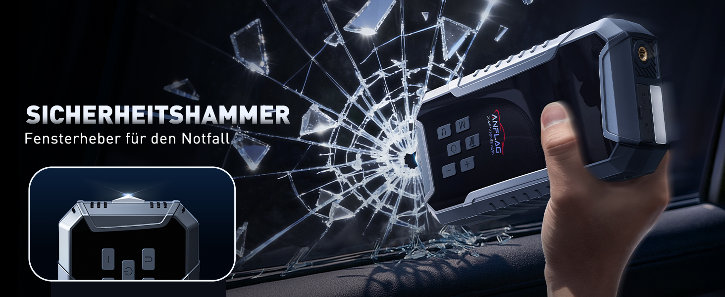 Powerbank для авто ANFLAG 7000A з компресором 160PSI, 26800mAh, для бензинових та дизельних двигунів (до 12.0L), LED-ліхтар