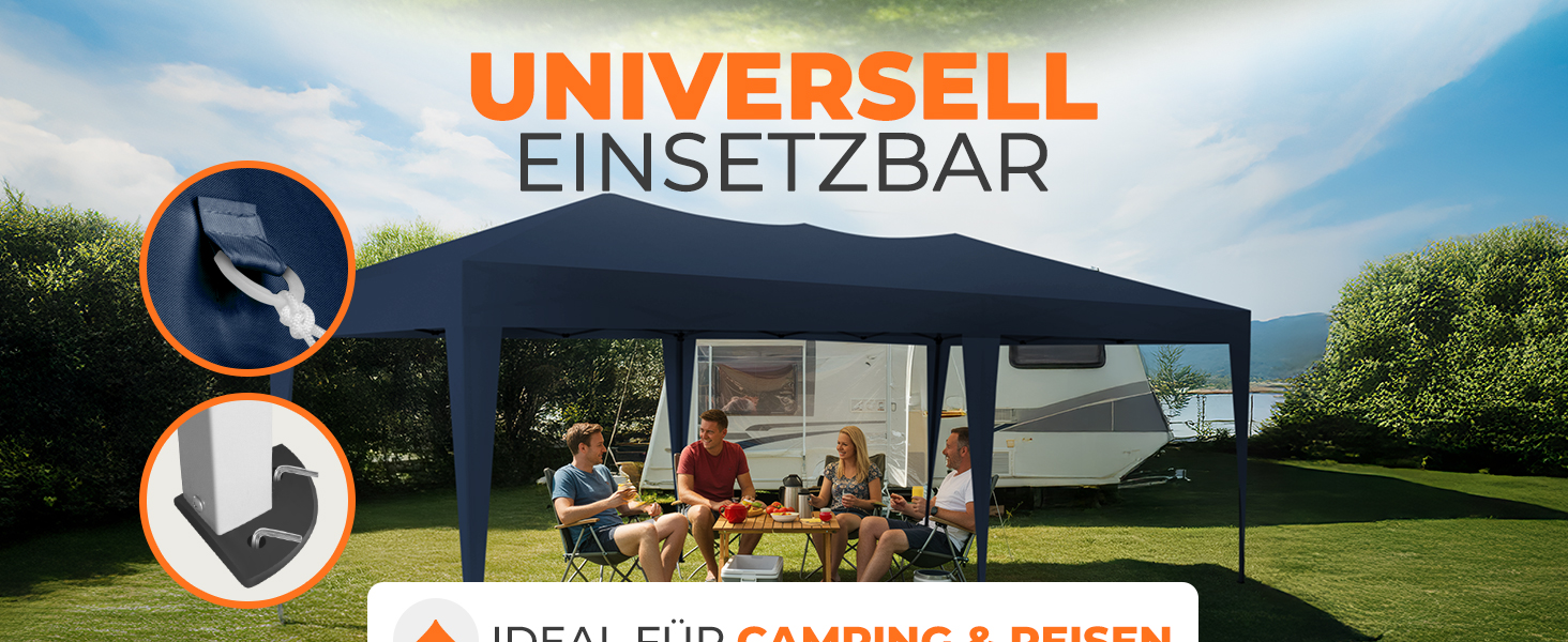 Павільйон Kronenburg розкладний, 3x3 м, водонепроникний, захист від сонця UV 50+, колір шампань, з 4 боковими частинами