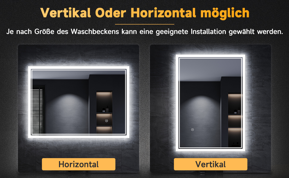 Дзеркало для ванної кімнати SONNI LED з підсвічуванням 80x60 см, біле