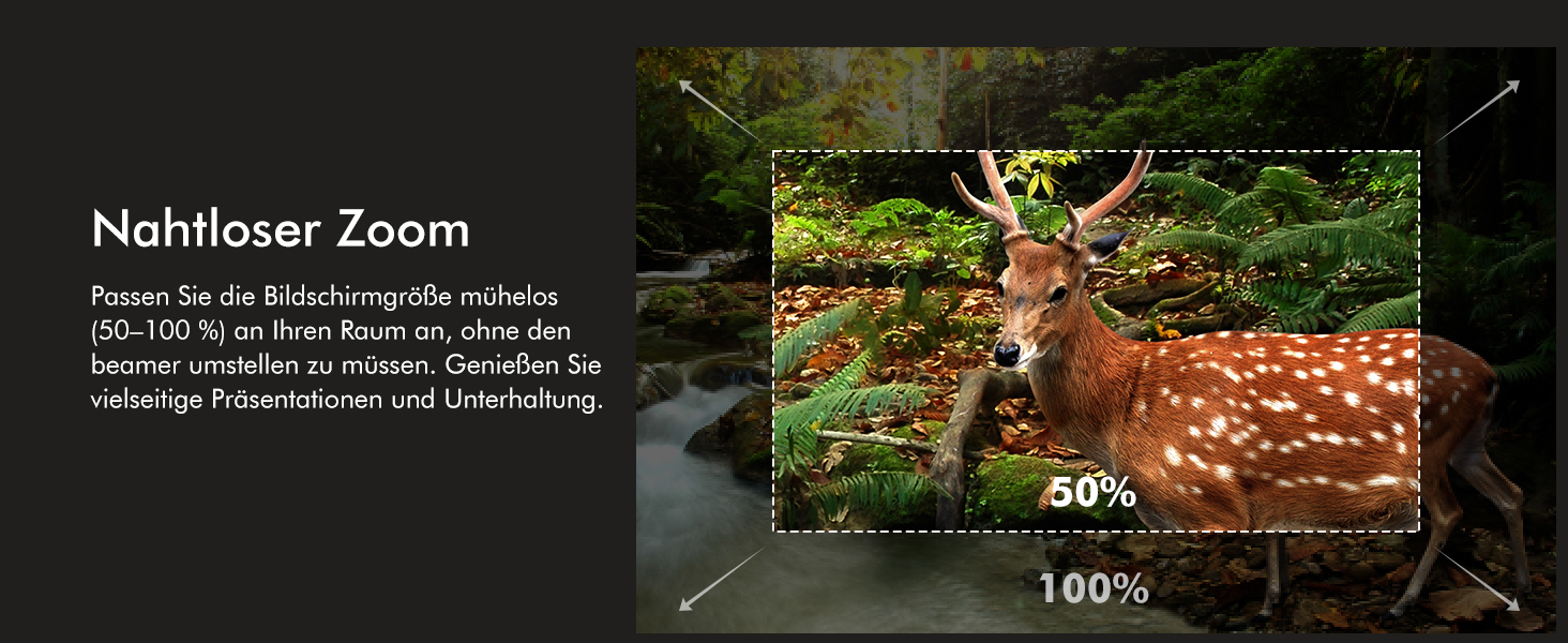 Проектор Beamer 12000 Lumens 1080P Full HD з 5G WiFi, Bluetooth та підтримкою 4K для Fire Stick, PS5, Smartphone (HDMI)