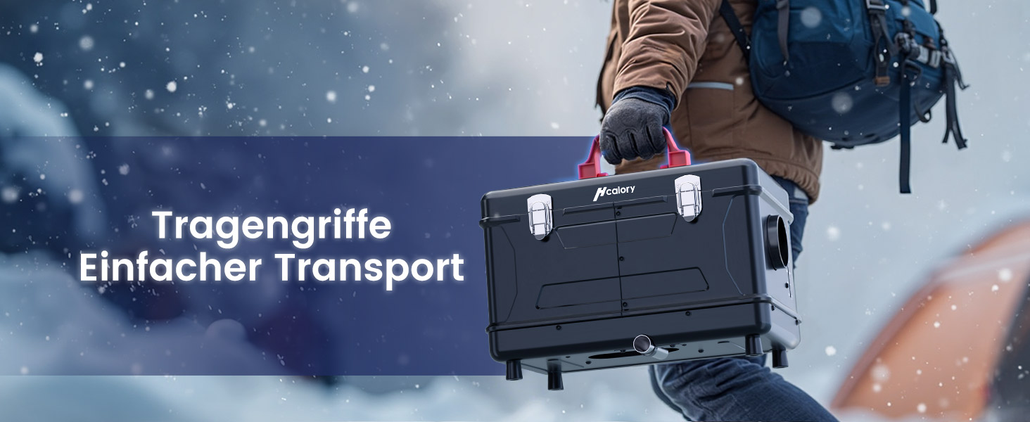 Портативна дизельна пічка опалення 8kW з пультом керування, Toolbox Compact 2S, 220-240V AC та 12/24V DC, 0,12–0,36 л/год, адаптивна до висоти 5500м, тиха робота, оновлення 2025