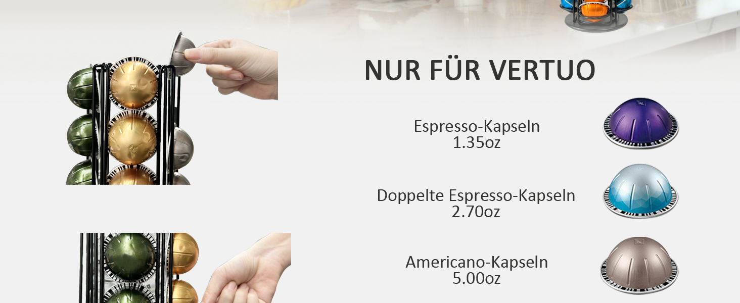 Підставка для капсул Nespresso Vertuo - чорна, 28 капсул