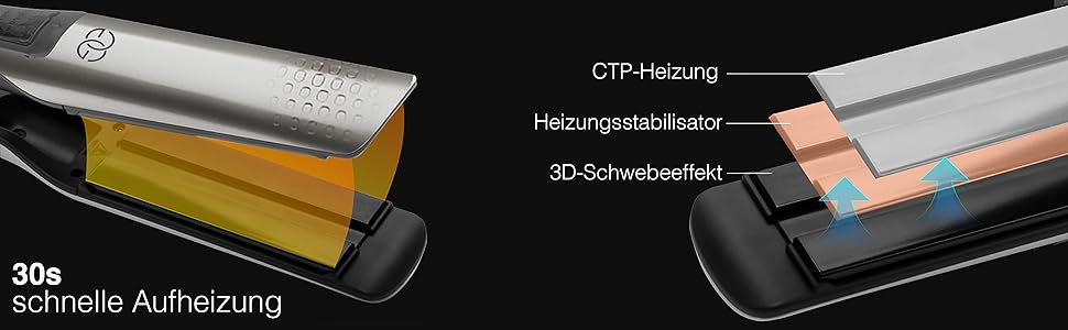 Праска для волосся 2-в-1 Glätteisen з функцією вирівнювання та завивки, професійна парова праска з титановими пластинами 42 мм, LCD-дисплей, 10 температурних режимів 100-230°C