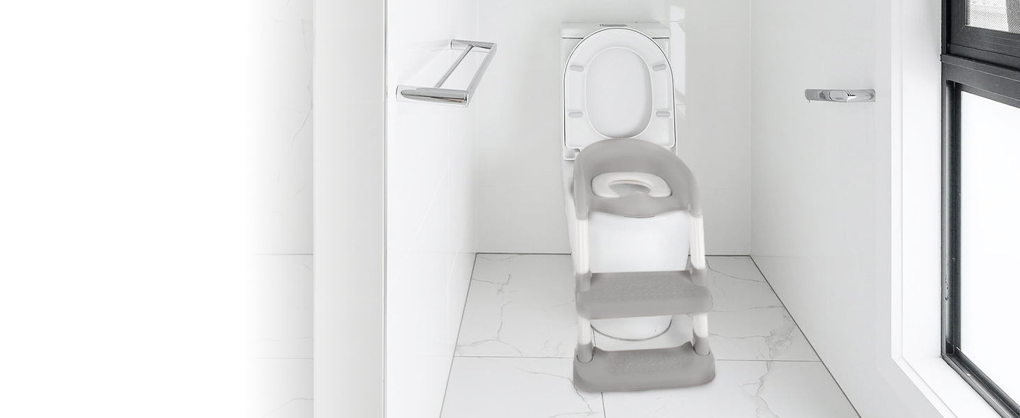 Унітаз дитячий зі сходинкою Mobiclinic Lala сіро-білий, для дітей 1-8 років, європейська якість