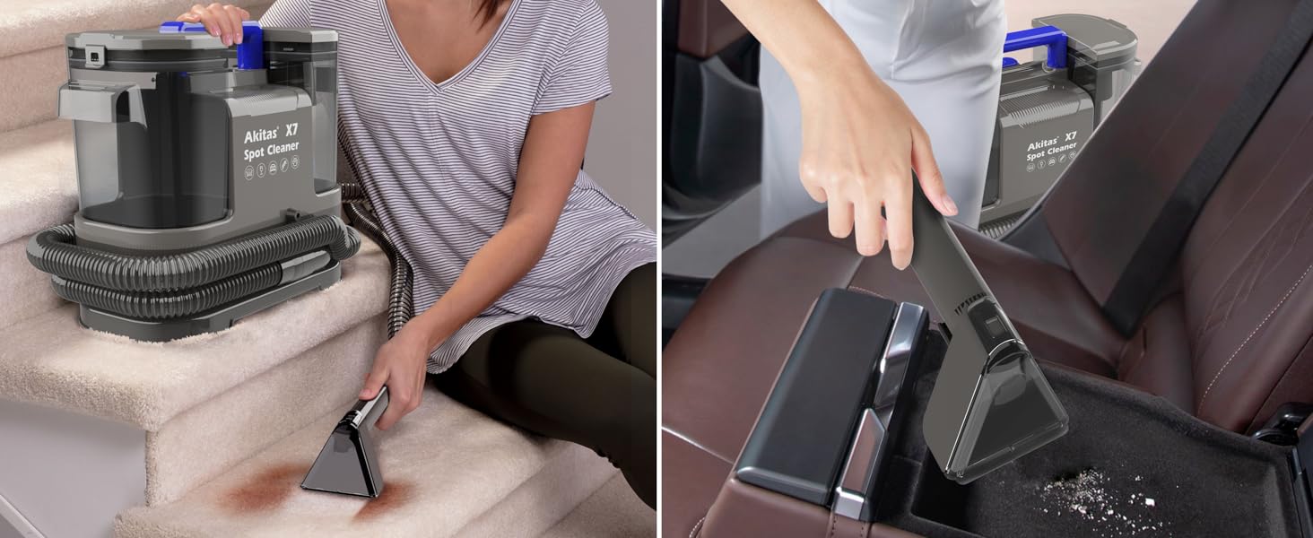 Пылесос для чищення килимів та м'яких меблів Akitas X7, 400W, сірий