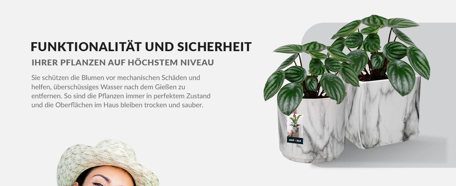 Керамічні горщики для квітів KOTARBAU® (15 см, діаметр 13,5 см, білі)