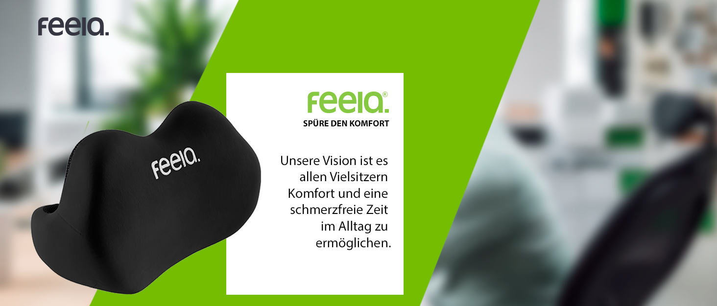 Підпорука для спини Feela® для офісного крісла | Ергономічна подушка для попереку для дому, офісу або підтримки спини вдома (срібна)
