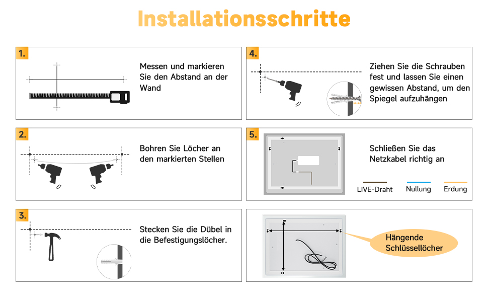 Дзеркало для ванної кімнати SONNI LED з підсвічуванням 80x60 см, біле