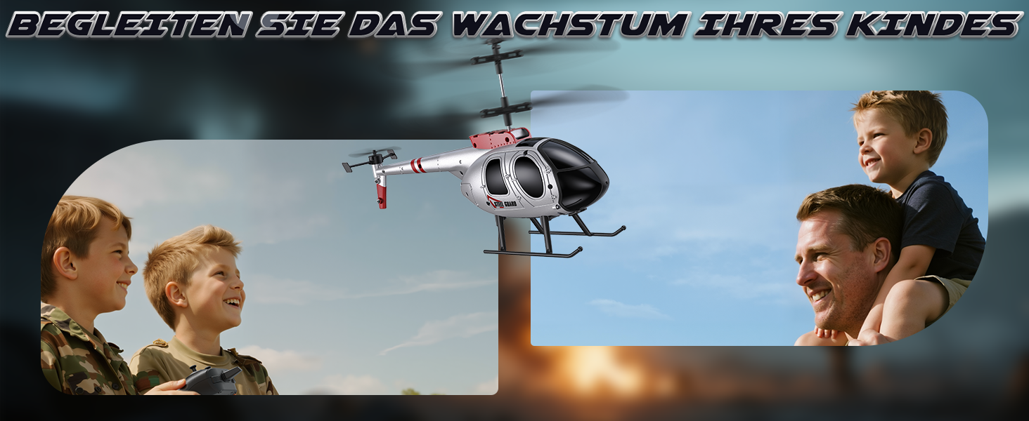 SIMREX Радіокерований гелікоптер 2.4 GHz, 2 режими швидкості, 20 хв польоту, для хлопчиків та дівчаток, іграшка для дітей