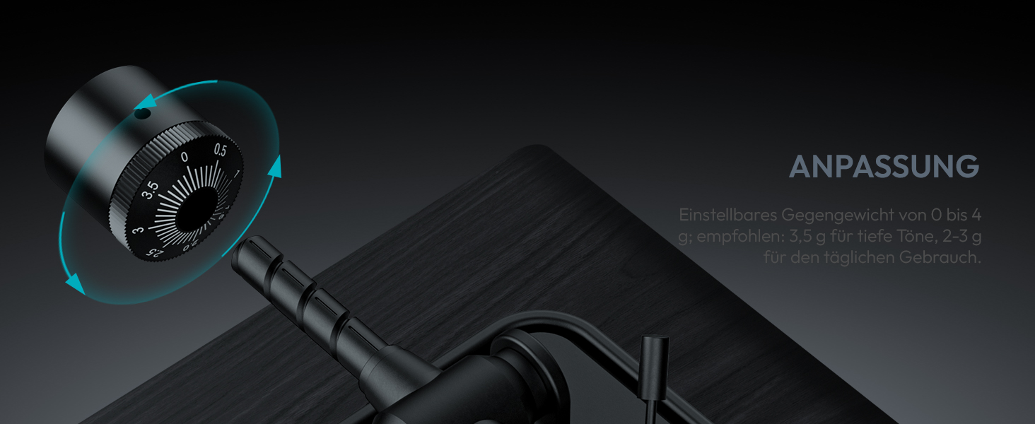 ONE-Q HiFi-програвач вінілу з Bluetooth, вбудованими динаміками, фонокоректором, магнітною голкою AT-3600L, 33/45 об/хв, чорний