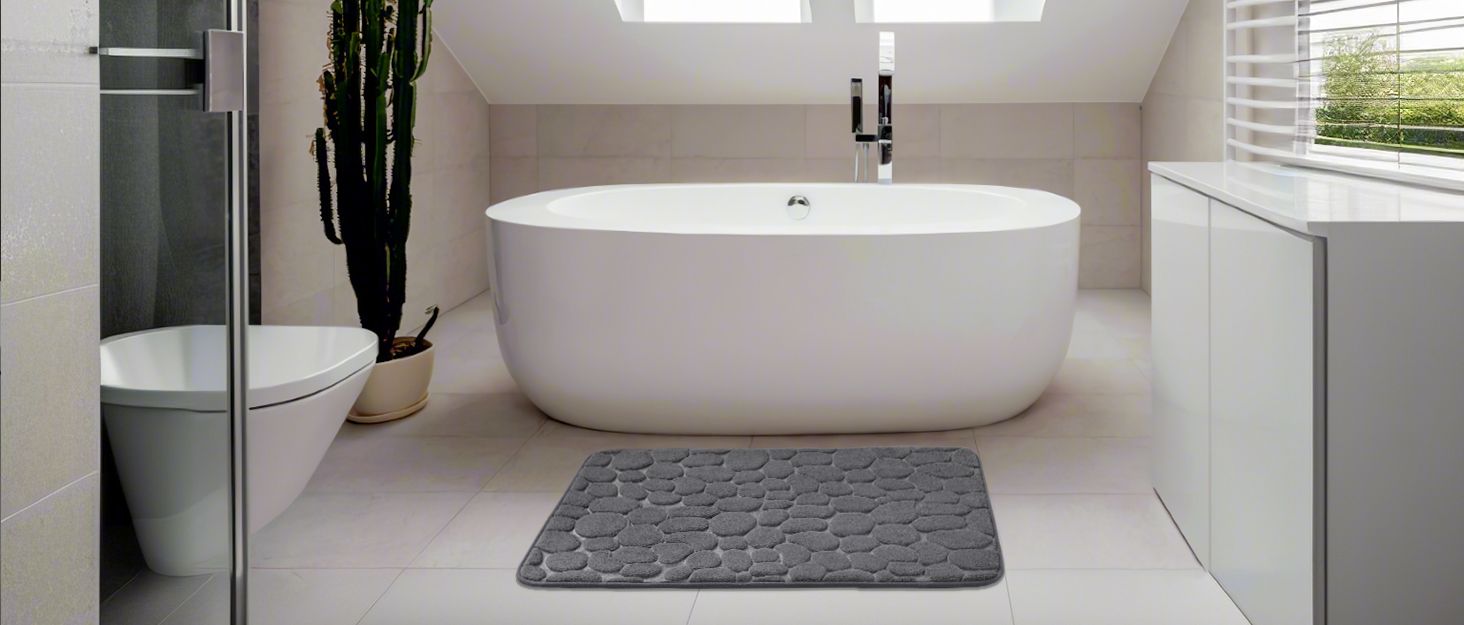 Килимок для ванної кімнати Chakme, антиковзкий, 60x90 см, темно-сірий