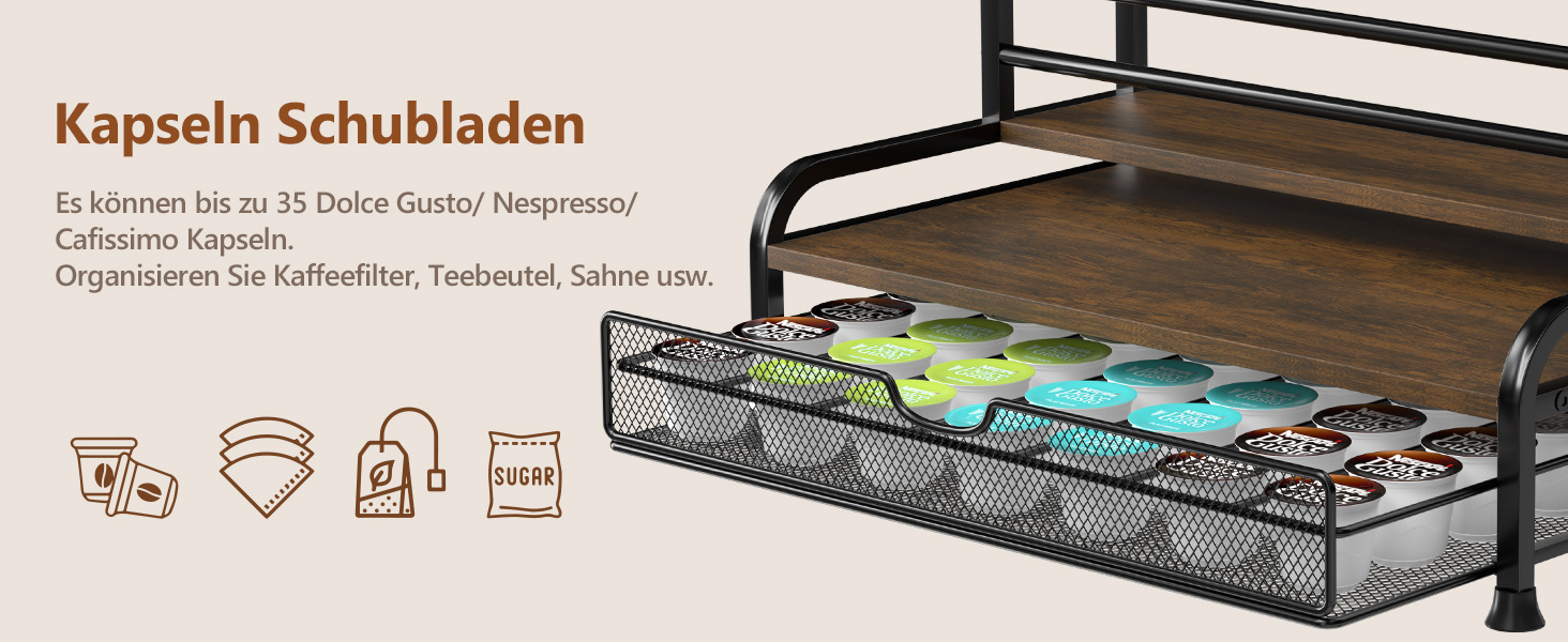 Сумка для капсул кави: органайзер для Dolce Gusto, Nespresso, Cafissimo з шухлядою на 35 капсул, чорний