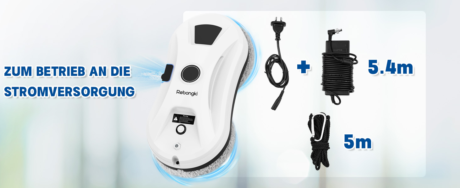 Робот для миття вікон електричний 5600Pa з 3 режимами, інтелектуальним визначенням країв, пультом дистанційного керування, автоматичним подачею води, для внутрішніх та зовнішніх вікон