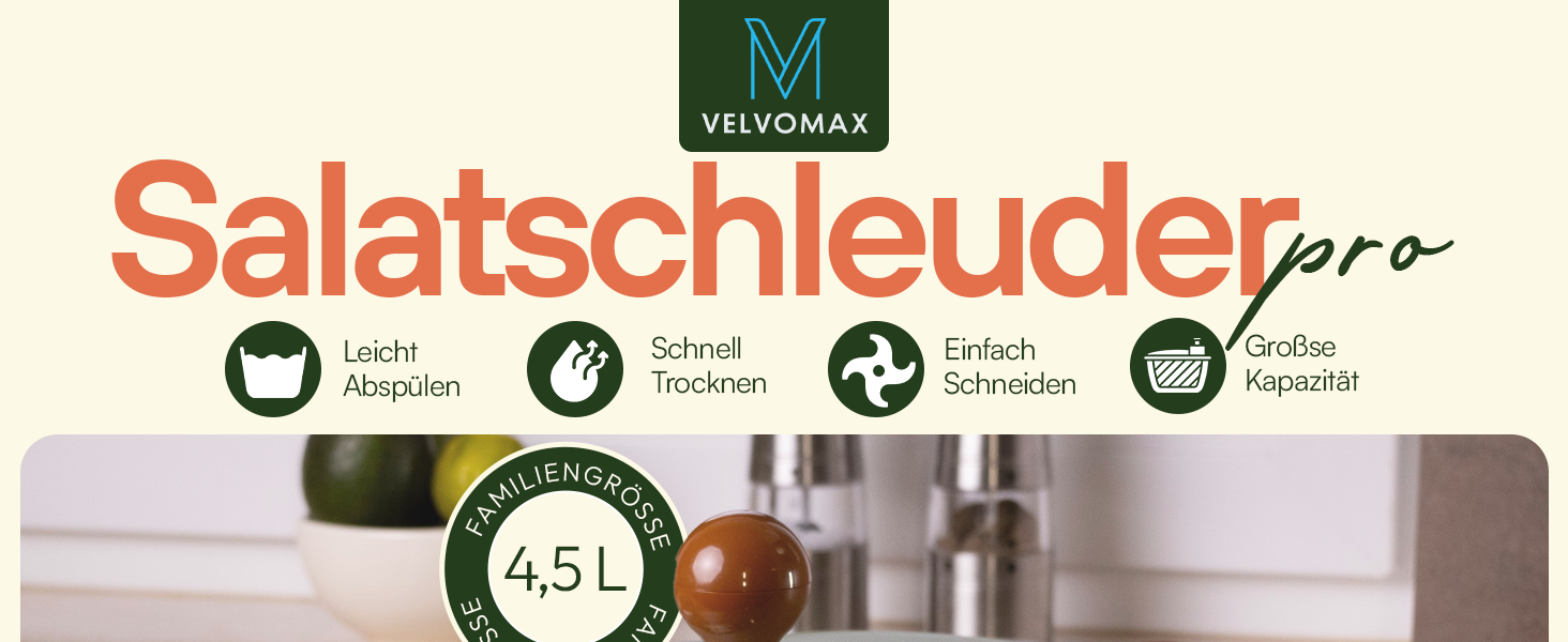 Салатниця-швидкокрутка VELVOMAX 6в1 з нержавіючої сталі, 4.5L - 6 функцій: нарізник овочів, сервіровочна чаша та спіннер для салатів. Можна мити в посудомийній машині, з антиковзним дном та кришкою. Ідеально для любителів готувати.