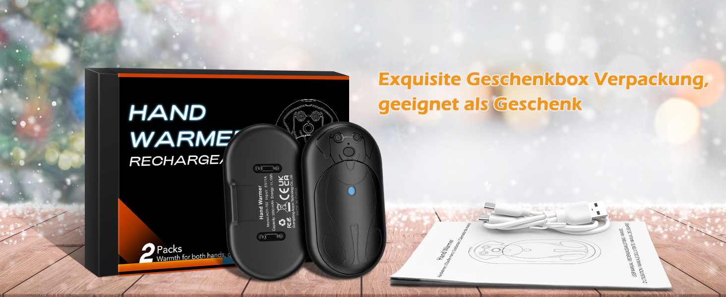 Електричні грілки для рук COTOP 6000mAh, 2 шт. USB-C, 3 режими нагріву, для жінок, чоловіків, дітей, туризму, гірськолижного спорту, зелені