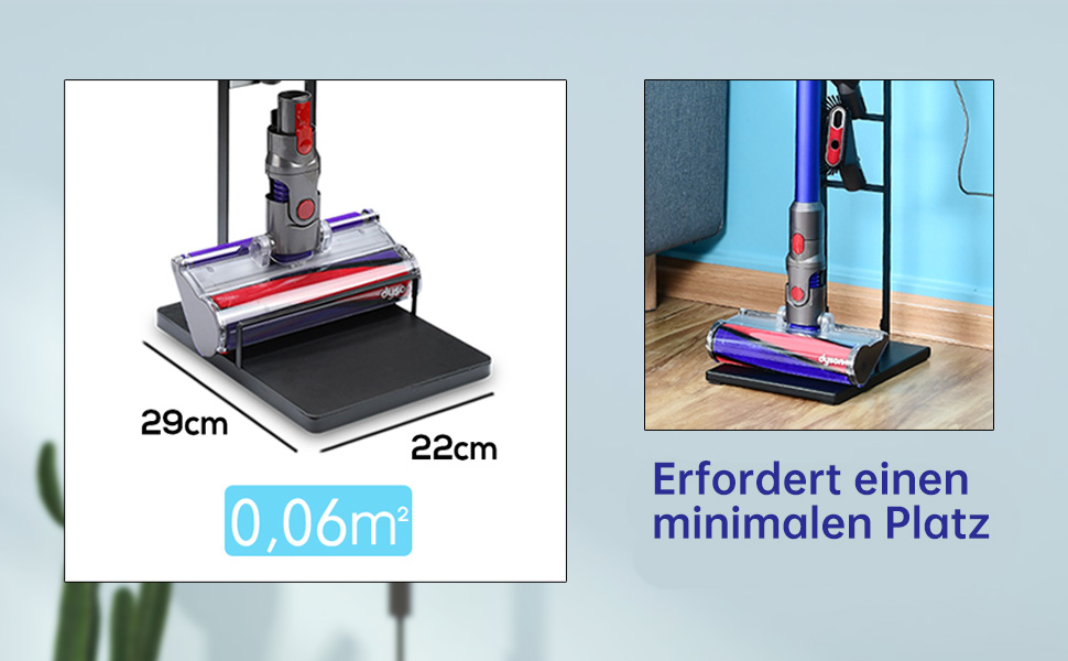 Підставка-тримач для пилососа Queta з вугільцевої сталі для Dyson V11, V10, V8, V7, V6, DC58, DC59, DC62, DC74, підлогова стійка без свердління стін