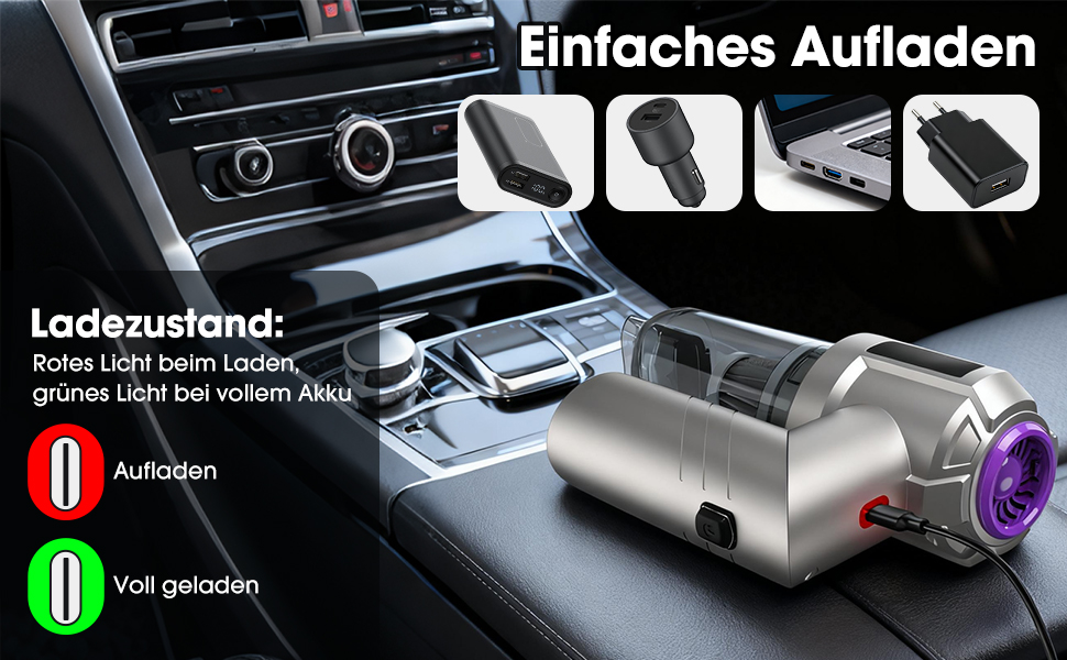 Акумуляторний ручний пилосмок для авто та дому 22000Па, безщітковий двигун, з функцією видування, 3 HEPA-фільтрами та набором щіток