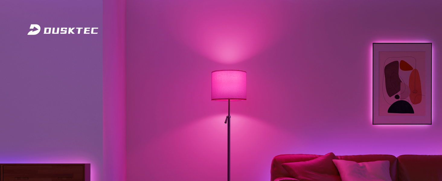Світлодіодна торшер DUSKTEC RGB для вітальні, смарт-лампа з димером, керування через APP, тепле та холодне біле світло, 10W, 1200LM, регульована висота