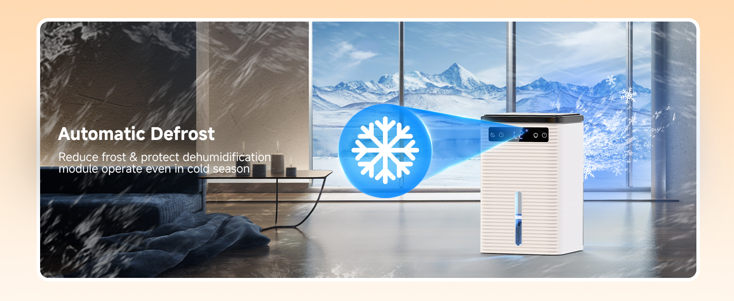 Електричний осушувач повітря 2500 мл з таймером та LED-підсвічуванням для дому