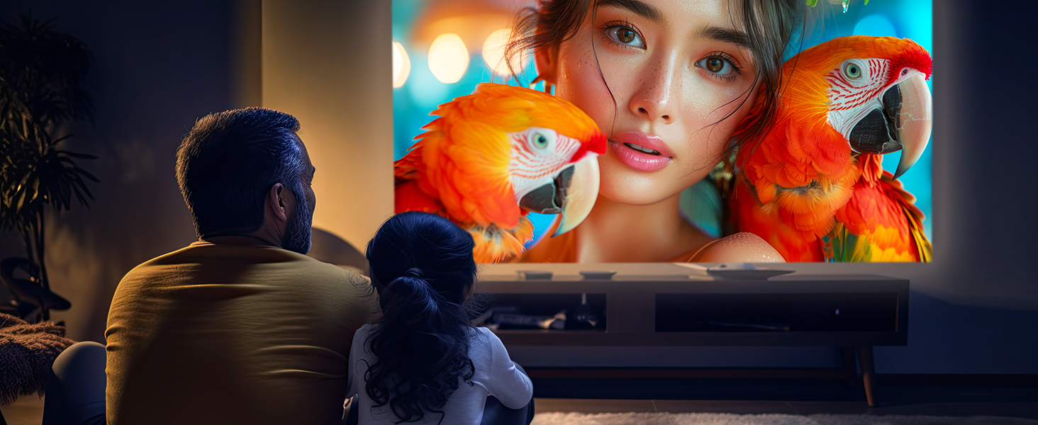 Портативний проєктор Mini Beamer 4K з Android 11: Smart, електричний фокус, 5G WiFi 6, BT 5.0, Full HD 1080P, 260ANSI, авто-корекція трапецеїдальних спотворень, 5W динамік