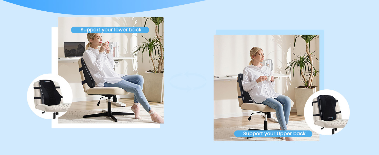 Подушка для попереку SUPA MODERN для офісного крісла та автосидіння, з піни Memory Foam, чорна, велика