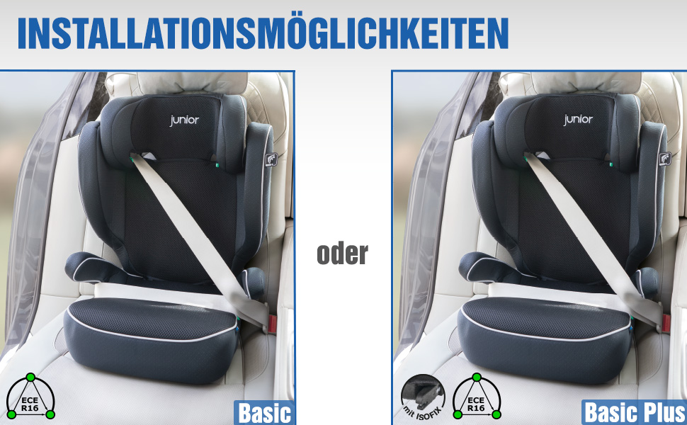 Автокрісло PETEX Auto-Kindersitz Basic Plus i-Size ISOFIX (100-150 см), сірий - безпечний дитячий автосидіння з регульованою висотою