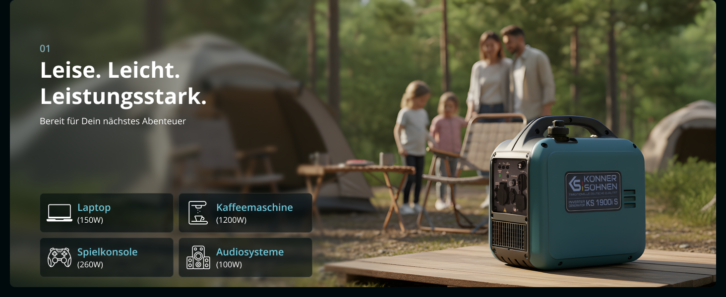 Інверторний генератор K&S Könner&Söhnen KS 1900i S, 2.0 кВт, з USB, мідна обмотка, для резервного живлення