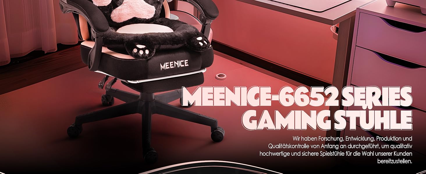 Ігровий крісло MEENICE для дітей та дорослих, рожевий, з підголовником та вушками кота, тканинний, з підніжкою, 200 кг, рожево-білий (чорно-рожевий)