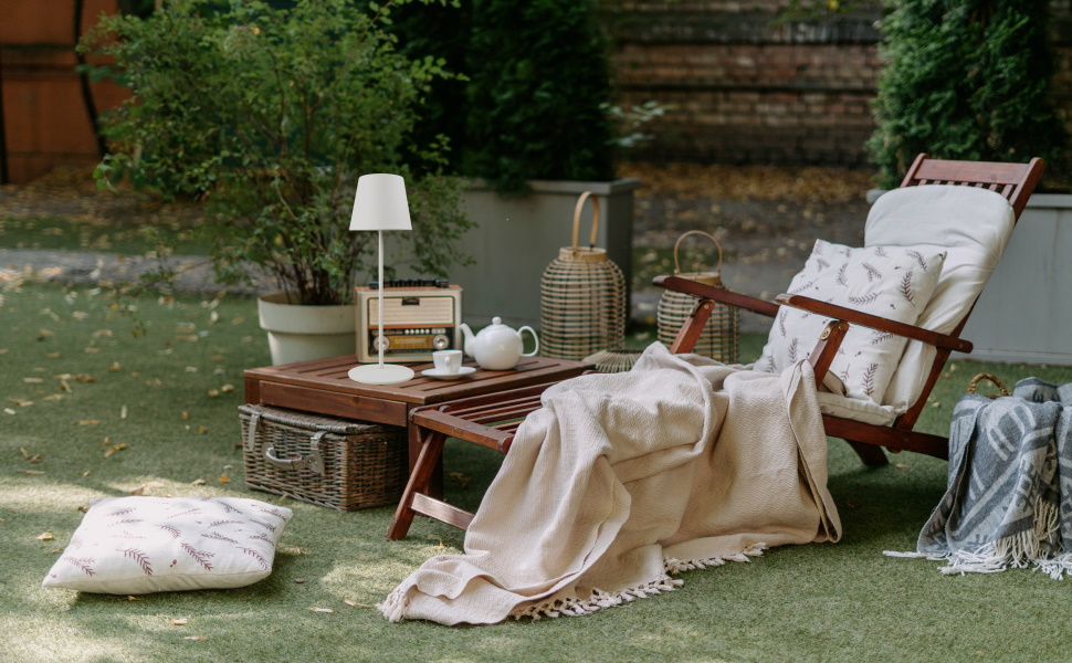 Торшер SCHWAIGER OTL200: LED-лампа, нічник, садовий світильник, RGB, сенсорне керування, акумулятор, диммування, тепле світло, IP44 (білий)