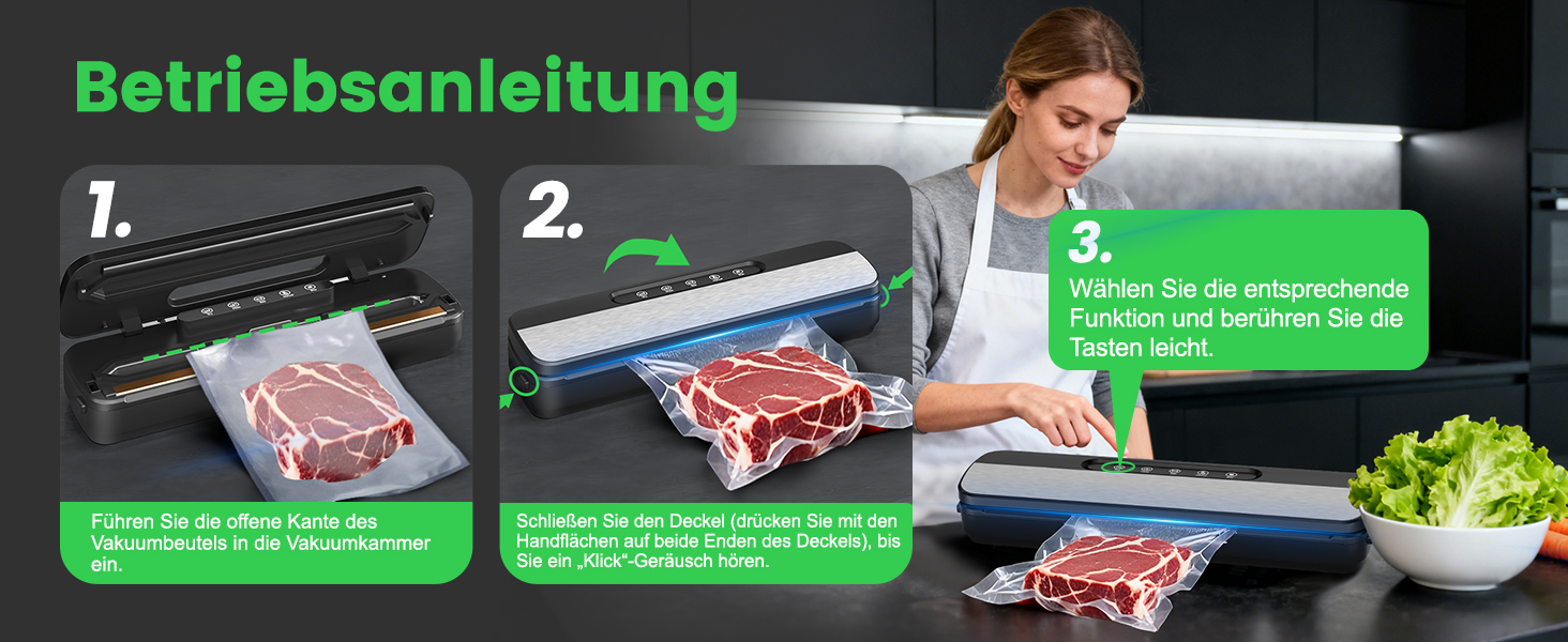 Вакууматор Raycial 7 в 1, вакуумний пакувальник для продуктів 145 Вт, пристрій для запаювання пакетів з набором мішків та шлангом, чорно-сріблястий