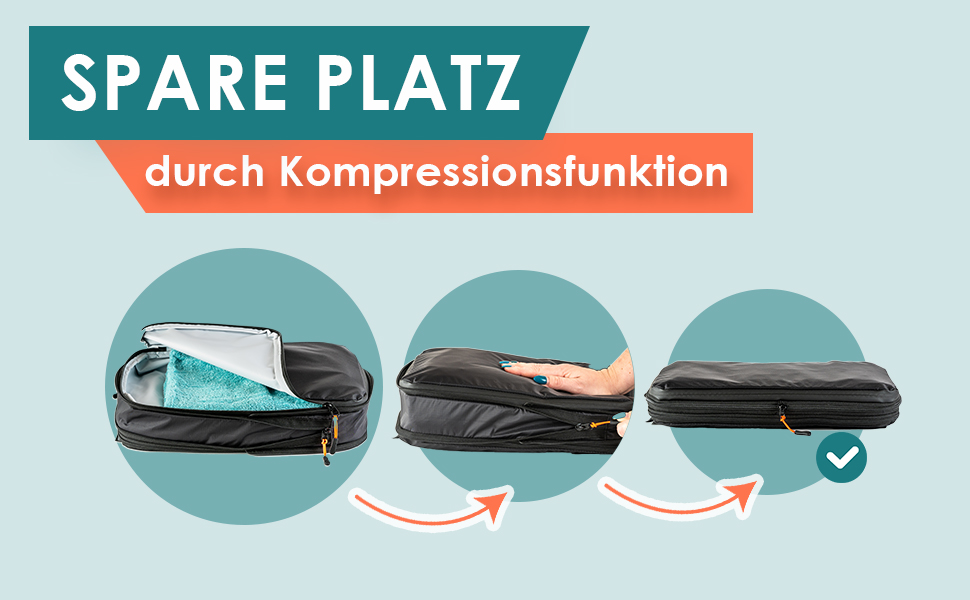Набір компресійних органайзерів для одягу в дорогу Packing Cubes, 8 предметів, бежевий — легкі сумки-пакувальники для валізи та рюкзака