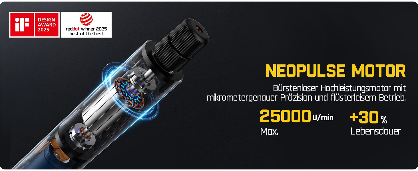Fanttik F2 Master Mini Мультитул Акумуляторний: Полірування, 3D-друк, Свердління, Гравіювання - 35 насадок, 5 швидкостей, NeoPulse мотор