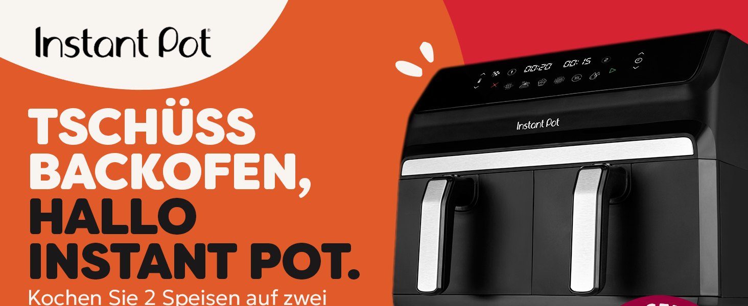 Фритюрниця повітряна Instant Pot Vortex Compact Trüffel Grau 5 л з кошиком, сімейна, 4-в-1: фритюрниця, сушарка, духовка, підігрівач, антипригарне покриття, легко чиститься, можна мити в посудомийній машині. Колір: Трюфель (8 л, Чорний)