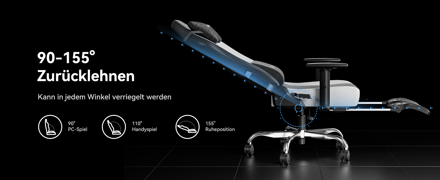 Ігровий крісло AutoFull C3: ергономічний дизайн, 2D підлокітники, підставка для ніг, подушки для голови та попереку, чорно-білий матеріал, 150 кг, комфортний
