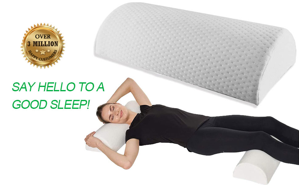 Подушка між ногами для сну на боці з ефектом пам'яті (Memory Foam), універсальна ортопедична подушка для колін, попереку та шиї, 50x20x10 см