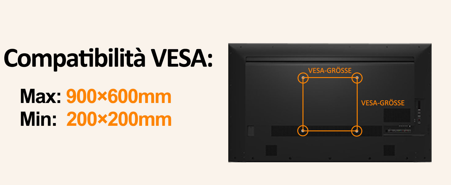 Фіксований настінний кронштейн для телевізорів 50-120 дюймів, VESA до 900x600мм, витримує до 125 кг, для вигнутих та плоских екранів