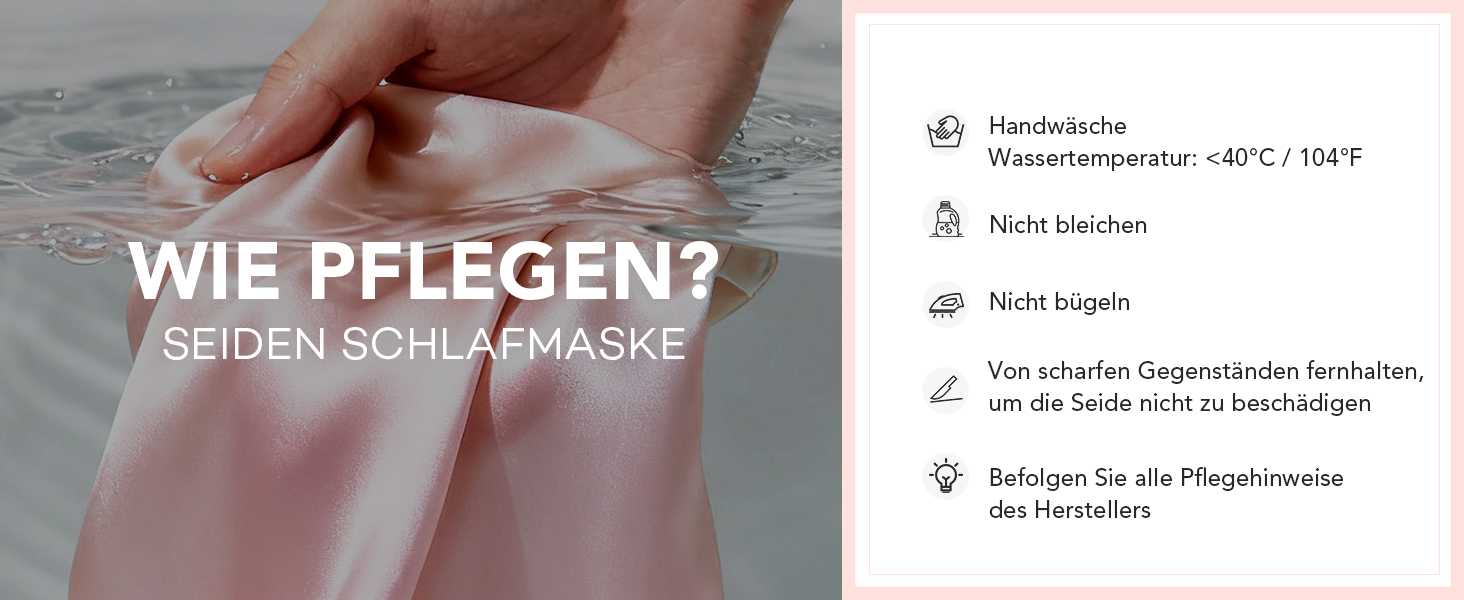 Маска для сну LitBear з шовку для тих, хто спить на боці, 100% шовк 22 momme 6A тутового шовку, повна світлонепроникність, для жінок та чоловіків, з косметичкою та гумкою для волосся, колір рожевий