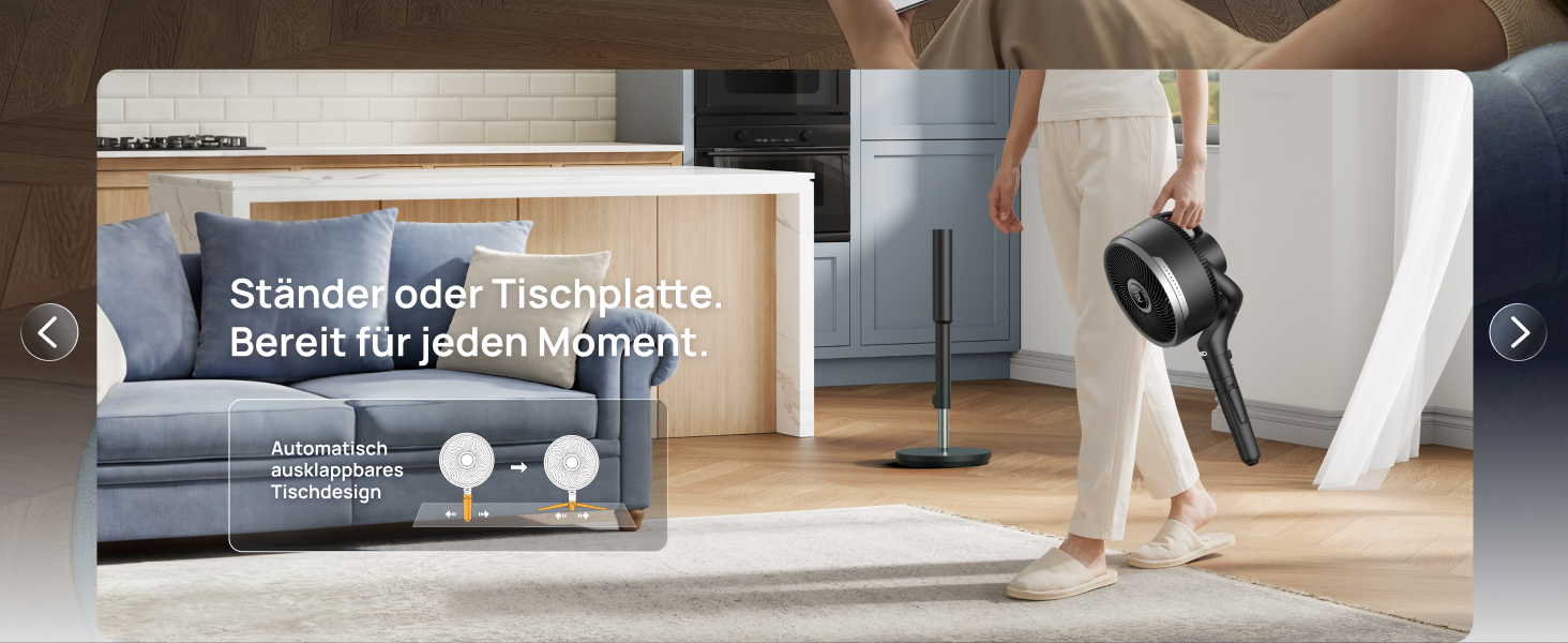 Вентилятор кімнатний DREO Smart-Ventilator: Охолодження, 150° осциляція, DC мотор, 12 режимів, пульт, таймер 12 год