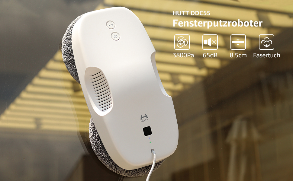 Робот для миття вікон Hutt DDC55: електричний, автоматичний, для внутрішніх та зовнішніх вікон, скла, плитки. В комплекті 12 ганчірок