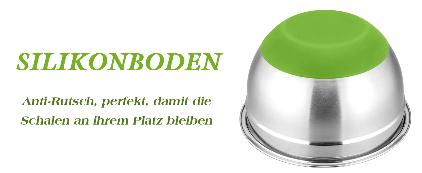 Набір мисок TEAMFAR з нержавіючої сталі: салатовники з кришкою та силіконовим дном (0.7-6.5л), 7 шт.
