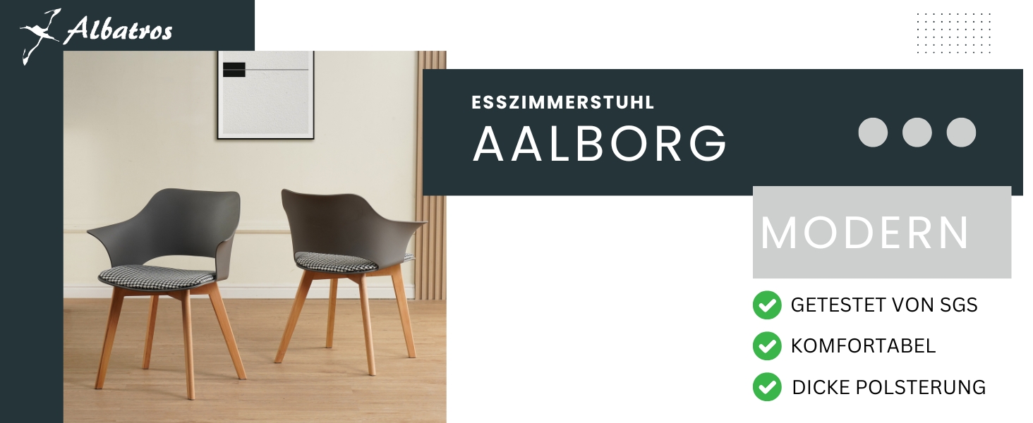 Набір з 4 стільців Albatros для їдальні Aalborg, білий - з масивних букових ніжок, скандинавський ретро-дизайн, зручний стільчик-чаша. Елегантний кухонний стілець, стілець для їдальні до столу білий (сірий)