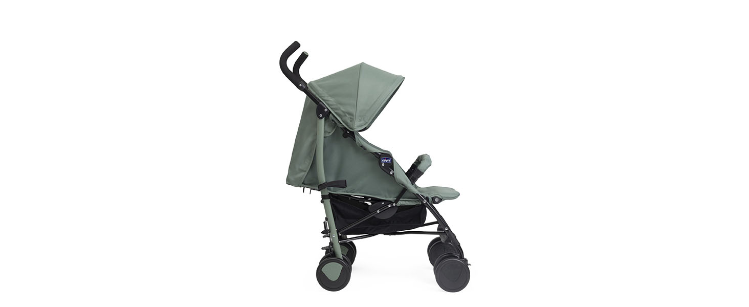 Дитяча коляска Chicco Echo Lite, зелений колір, від народження до 22 кг, регульована спинка, великий сидіння, захист від ударів, складаний дощовик, гальма та поворотні колеса
