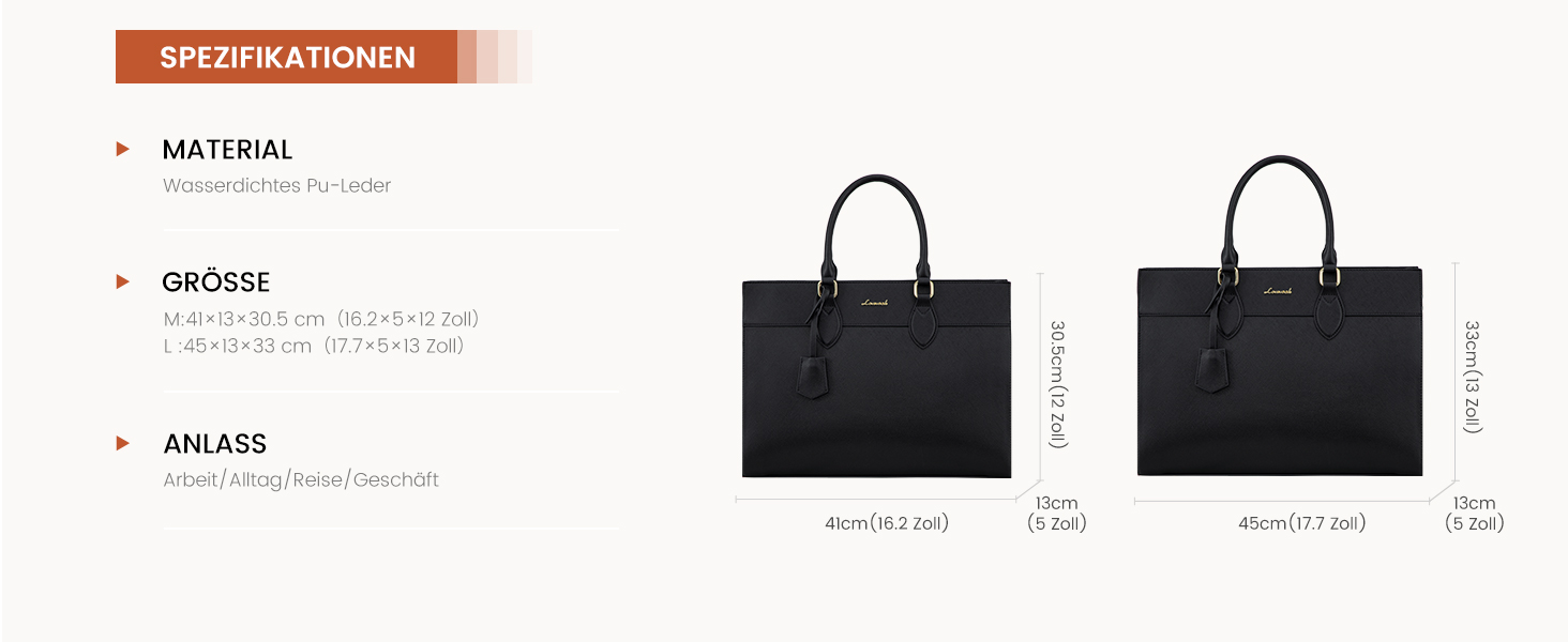 Сумка для ноутбука LOVEVOOK 15.6 дюймів, велика робоча сумка, шопер, акцентна сумка, водонепроникна сумка з PU шкіри, для бізнесу, роботи, навчання, чорна