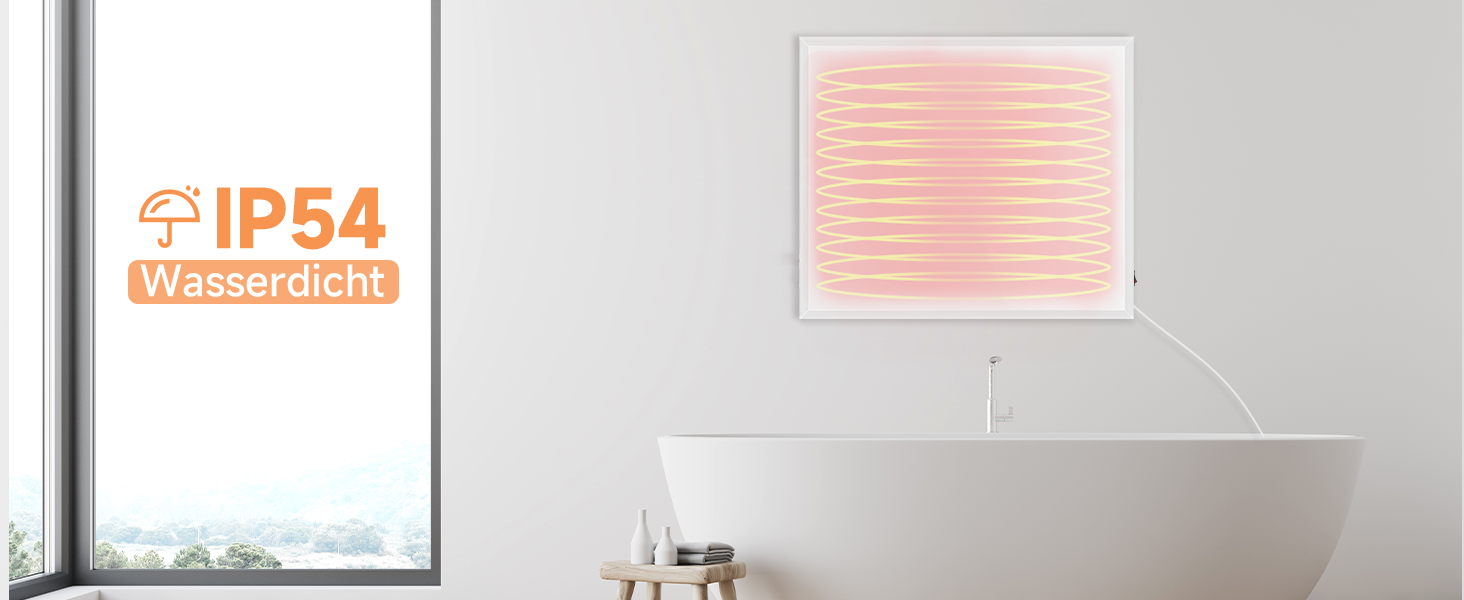 Інфрачервова настінна панель Mursche 450W з термостатом та Wi-Fi, електрична, енергозберігаюча, з пультом дистанційного керування та можливістю встановлення на стіну