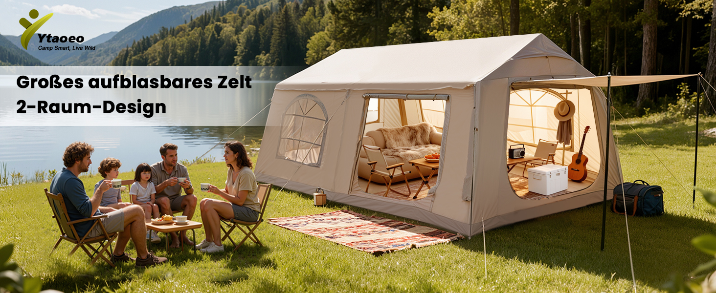 Надувний намет для кемпінгу Oxford 10 осіб - Водонепроникний, Air Glamping намет для відпочинку на природі